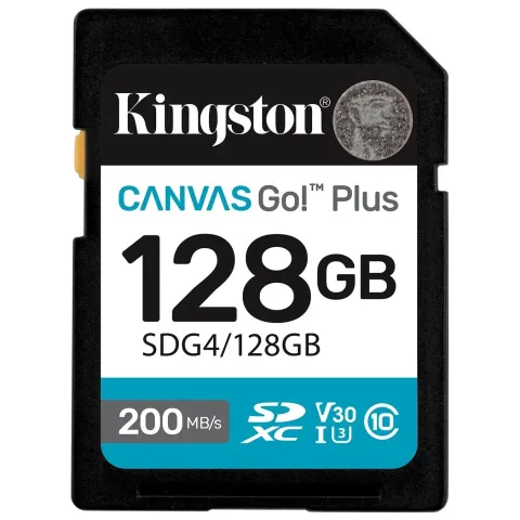 Kingston Canvas Go Plus - 128GB XC Canvas Go Plus Gen4 - 200MB/s C10 UHS-I U3 V30