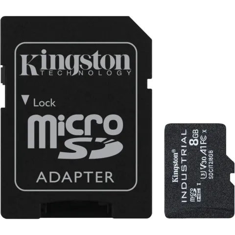 Kingston Industrial microSD Card 8GB - 100 MB/s - with Adapter