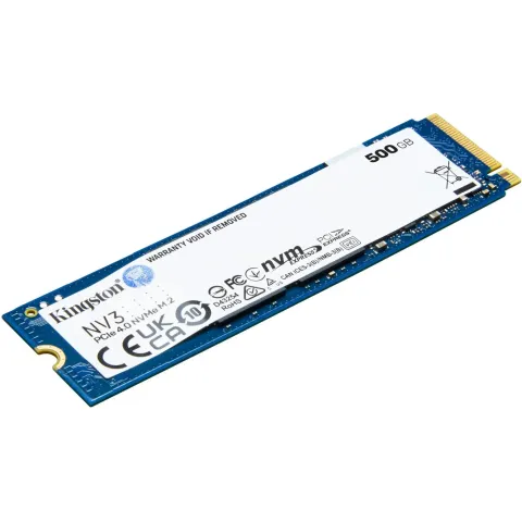 Kingston NV3 500GB M.2 2280 NVMe SSD - PCIe 4.0 x4 5000MB/s Read 3000MB/s Write