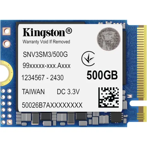 Kingston NV3 M.2 2230 - 500GB NVMe PCIe Gen4 x4 SSD, Up to 5000/3000 MB/s