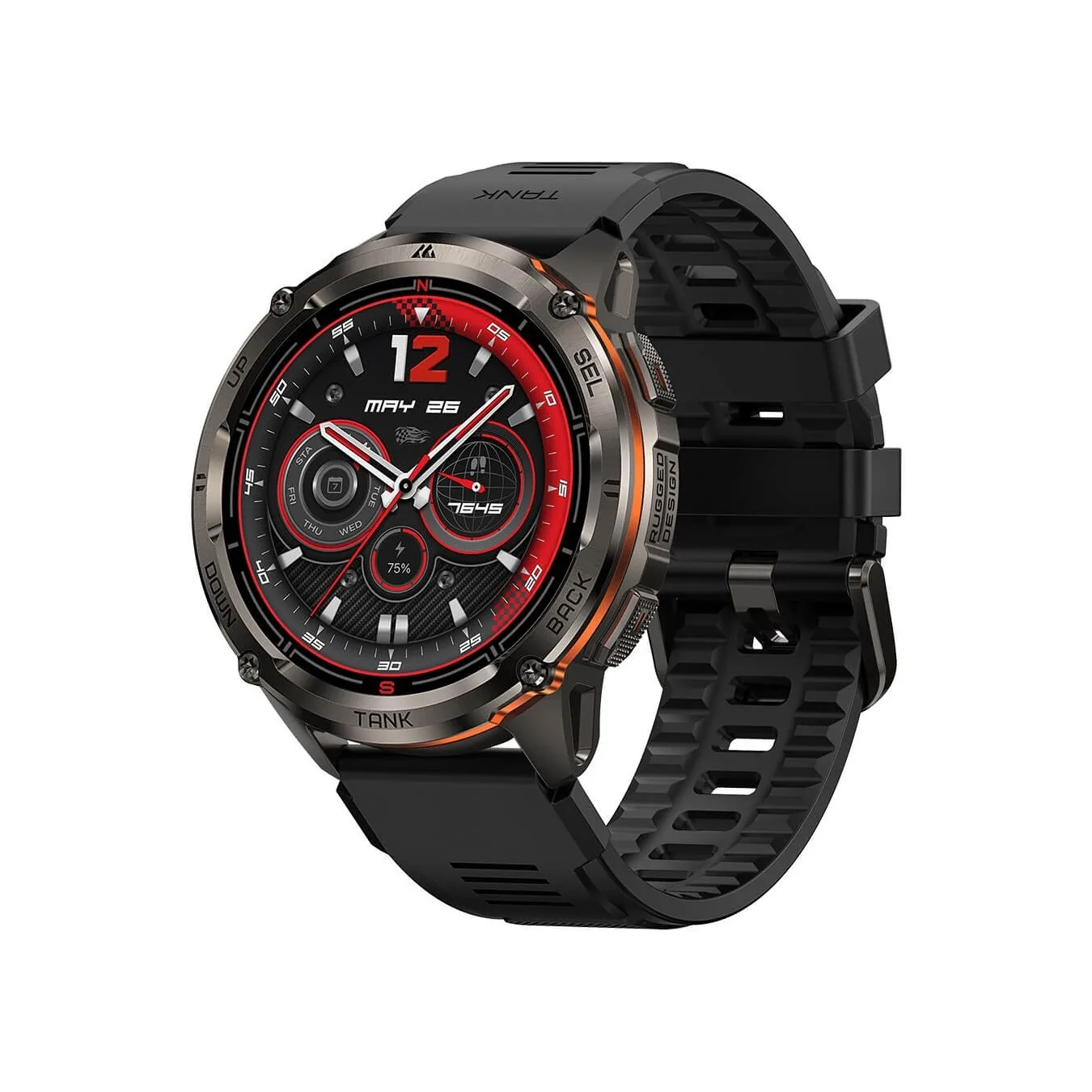 Kospet Rugged Smartwatch GPS Silicone Black - TANK T3 ULTRA 2 - Rugged Smartwatch GPS Silicone Black