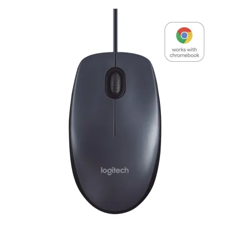 Logitech B100 Optical USB Mouse - 800 DPI Ambidextrous Wired