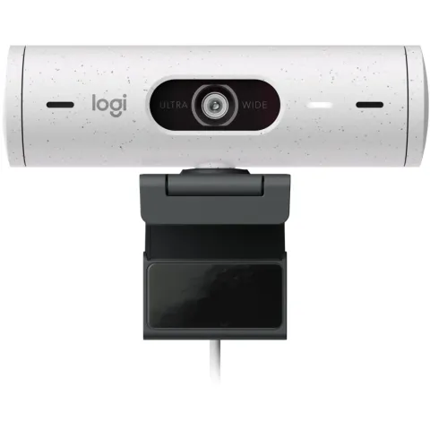 Logitech Brio 500 - Full HD 1080p Webcam, 60 fps, 90° FOV, Privacy Shutter - White