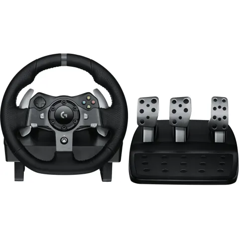Logitech G920 Driving Force Racing Wheel - G920 - Black, USB Wired, Force Feedback, Wheel + Pedals