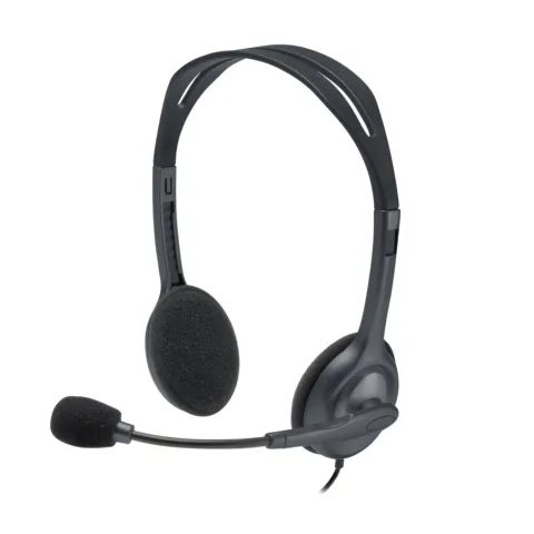 Logitech H111 981-000593 Wired On-Ear Headset Grey 3.5mm Boom Mic 2.35m
