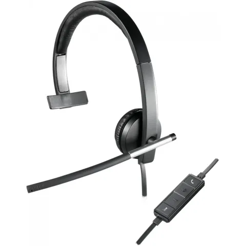 Logitech H650e - Mono On-Ear USB Headset - Black/Silver, Wired