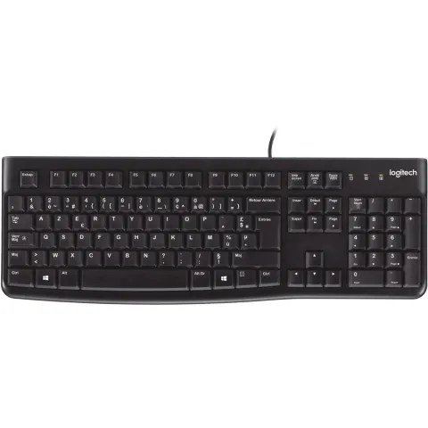 Logitech K120 - Wired USB Full-Size (100%) AZERTY French Keyboard - Black