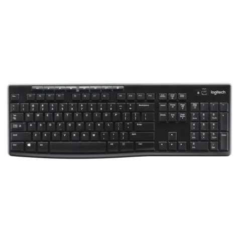 Logitech K270 Wireless Keyboard - 920-003052 - Black, German QWERTZ, 2.4 GHz USB-A Unifying Receiver, Full-size