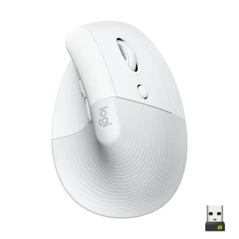 Logitech Lift - 910-006475 - Ergonomic Vertical Wireless Mouse, White, AA Battery