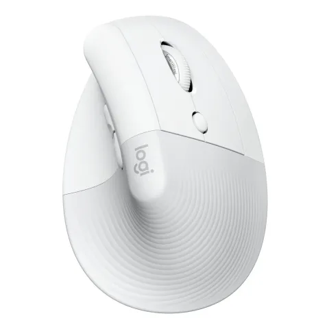 Logitech Lift for Business - Vertical Ergonomic Right-Hand Mouse - Off-White, Bluetooth & Logi Bolt 2.4GHz, 4000 DPI