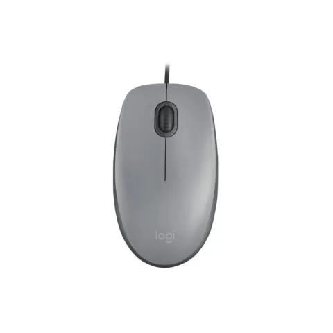 Logitech M110 Silent Mouse - 910-006760 - Ambidextrous Wired USB, 1000 DPI, Graphite/Grey
