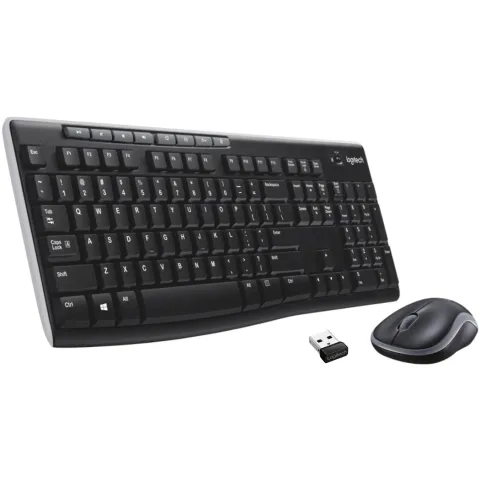 Logitech MK270 Wireless Combo - MK270 - Swiss CH QWERTZ, Black, Full-size Keyboard & 2.4GHz Optical Mouse