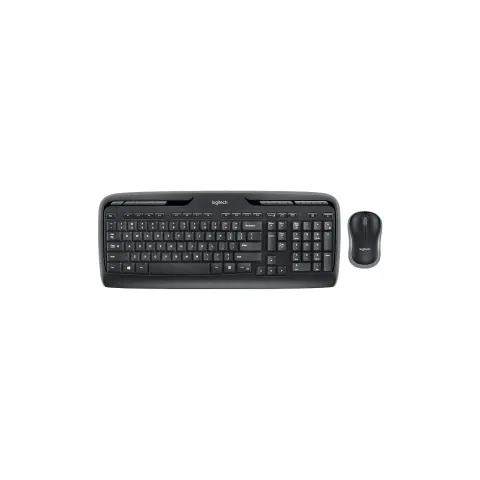 Logitech MK330 Wireless Keyboard & Mouse Combo - UK QWERTY - 2.4 GHz Nano Receiver - Black