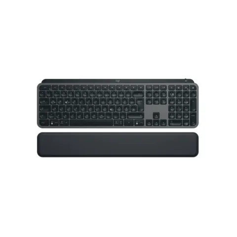 Logitech MX Keys S Wireless Keyboard + MX Palm Rest - 920-011567 - Graphite, German QWERTZ, Bluetooth & 2.4GHz