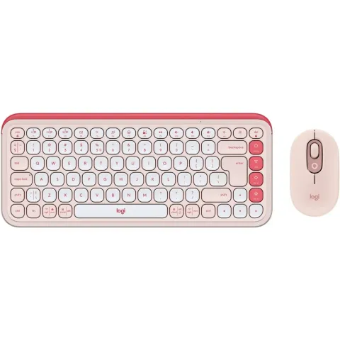 Logitech POP ICON COMBO - Rose (US) - Wireless, 75% layout