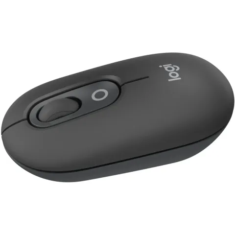 Logitech POP Mouse - Graphite - Ambidextrous Bluetooth Optical Mouse with Emoji Button, Replaceable AA