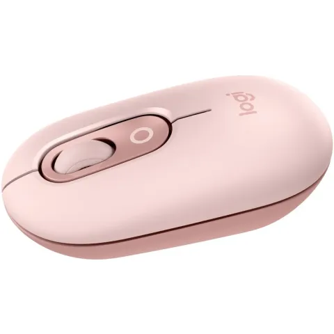 Logitech POP Mouse with emoji - ROSE - Pink, Ambidextrous, Bluetooth, 4 Buttons