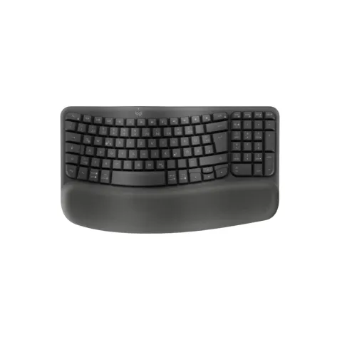 Logitech Wave Keys for Business - 920-012327 - Wireless Graphite, German QWERTZ, Bluetooth 5.1, 256KB Memory, Ergonomic