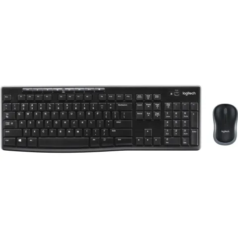 Logitech Wireless Desktop MK270 - Full-size Keyboard & Mouse Combo - Black