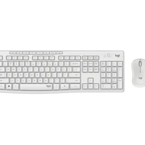 Logitech Wireless Keyboard & Mouse Combo MK295 - 920-009819 - White, German QWERTZ, 2.4GHz USB Nano Receiver, Silent Keys