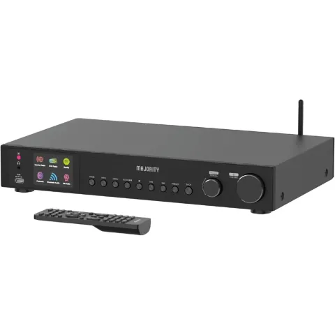 Majority Radio WiFi BT USB FM LineOut Display - FITZWILLIAM 2 - Black