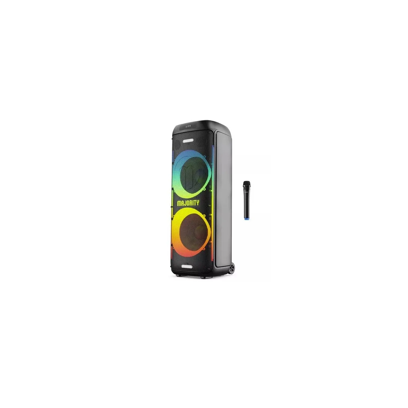 Majority Speakers Portable Karaoke - PULSE P5 - 600W Wireless Mic BT USB RGB UK