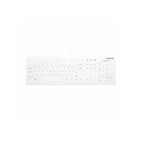 Medical Disinfectable Keyboard - AK-C8112 - Wired White, Full Layout, IP68 Membrane / Autoclavable Cover