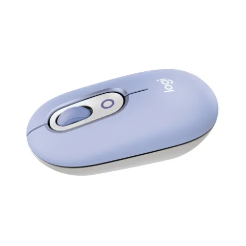 Mouse Logitech Pop Mouse Wireless Lilac - 910-007414 - Ambidextrous, Bluetooth, 4 Buttons, Silent Click