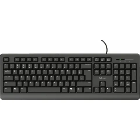 Trust Primo Wired Keyboard GR 24148 - Full Size, Silent Keys, Spill Resistant, USB
