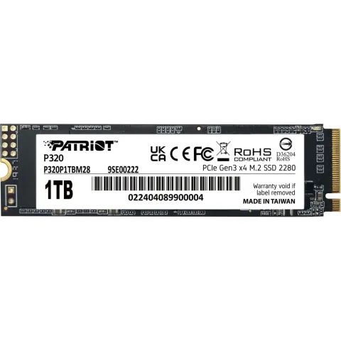 Patriot M.2 - P320 - 1 TB - PCIe 3.0 x4 - NVMe 1.3 - M.2 2280