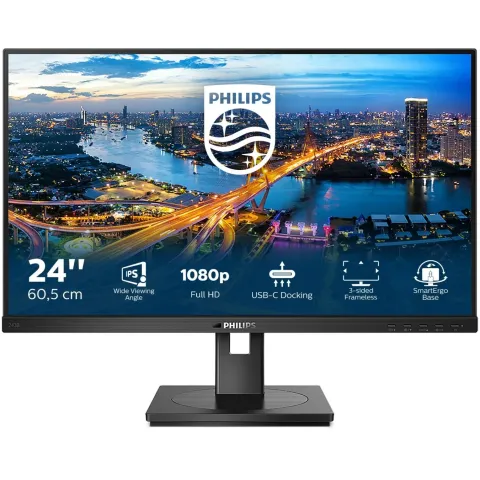 Philips 23.8-inch IPS Monitor - 243B1 - HDMI, DP, USB-C, Flat Panel