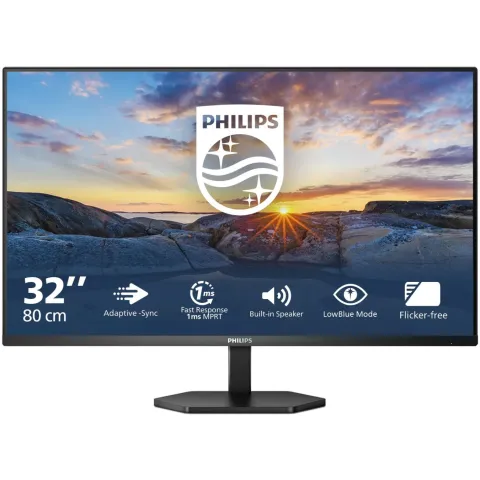 Philips 32E1N3100LA - 31.5" Full HD VA Monitor - 1920x1080, 1ms, 75Hz, HDMI & D-Sub, Black