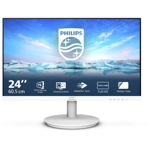 Philips 60.5cm (23.8") 241V8AW - IPS panel, 23.8" display, 100Hz, HDMI, White