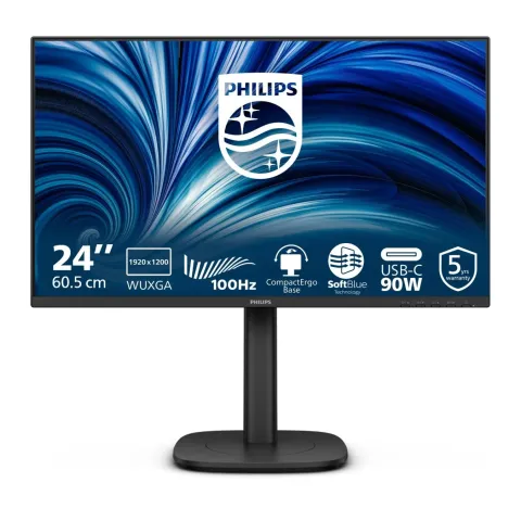 Philips Monitor - 24B2U3301D - 24 inch Full HD, 120 Hz, 1x HDMI 1.4, 1x DP 1.4, Black