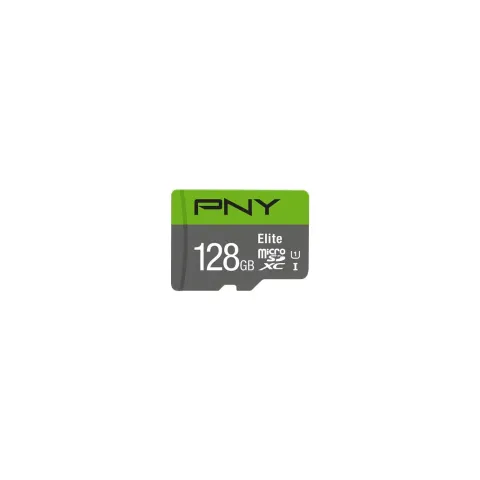 PNY Elite microSDXC 128GB - Class 10 UHS-I (U1) V10 - Green/Grey
