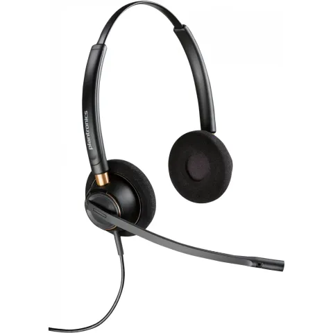 Poly EncorePro 520D - Binaural QD Wired Headset, On-ear Supra-aural, Black