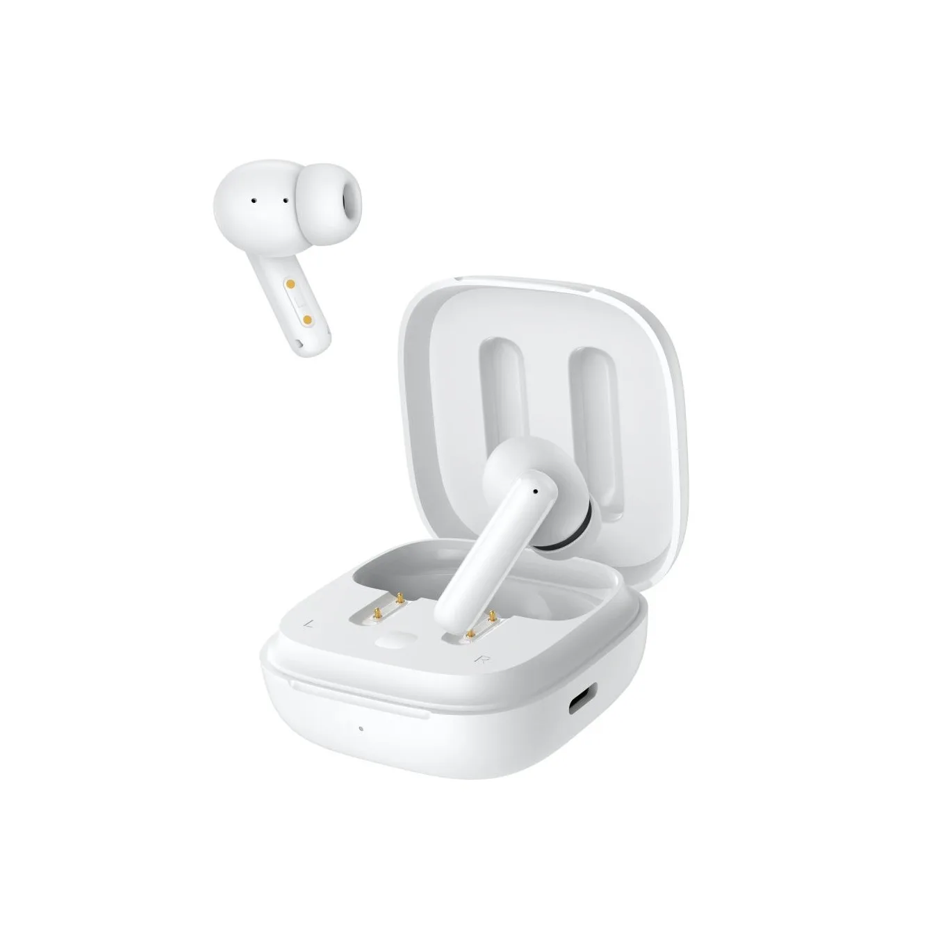 QCY ANC White - T13 - TWS 10mm Dynamic Driver, 4-mic 28dB ANC, Bluetooth 5.3, 7hr-30hr, 75ms latency