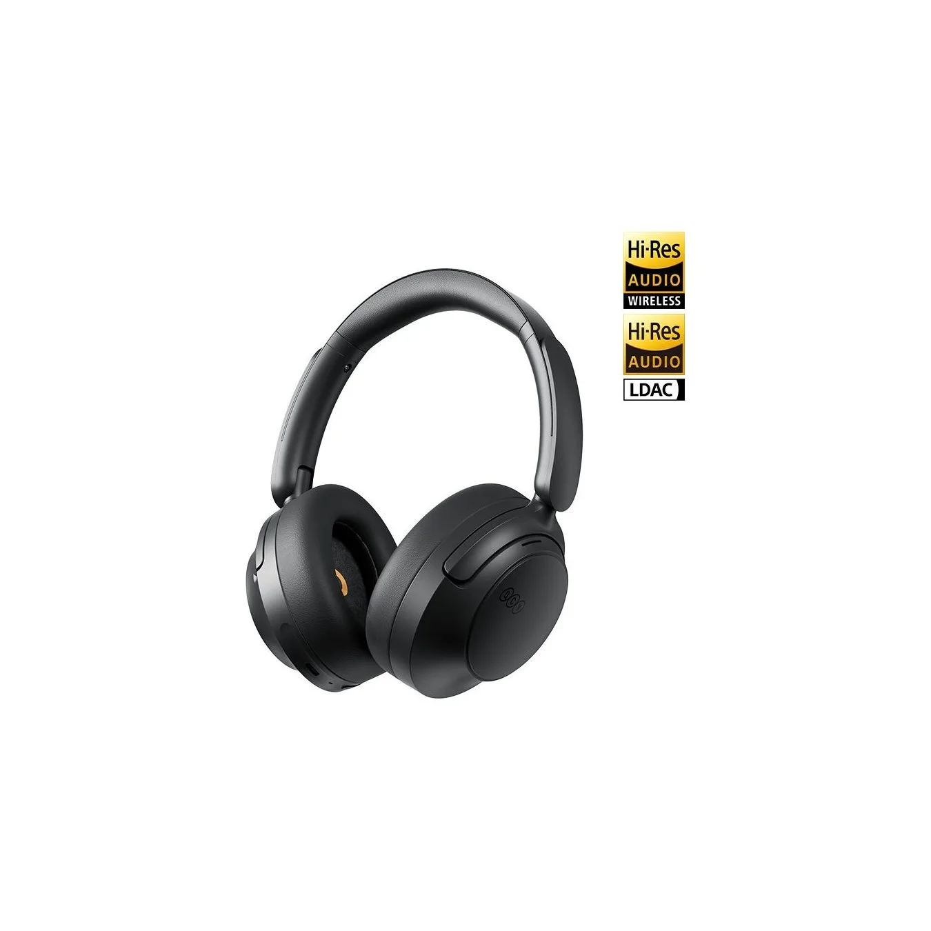 QCY Headphones Black - H3S - Type-C & Bluetooth 6.0 ANC iOS Android Call Noise Cancelling Heasdet 102h