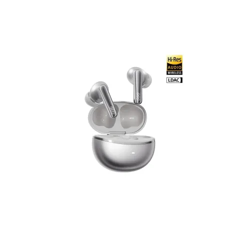 QCY Melobuds N70 ANC Silver Titanium - HT18 - TWS Flagship Hi-Res Earbuds, BT 6.0, IPX5, Wireless Charging