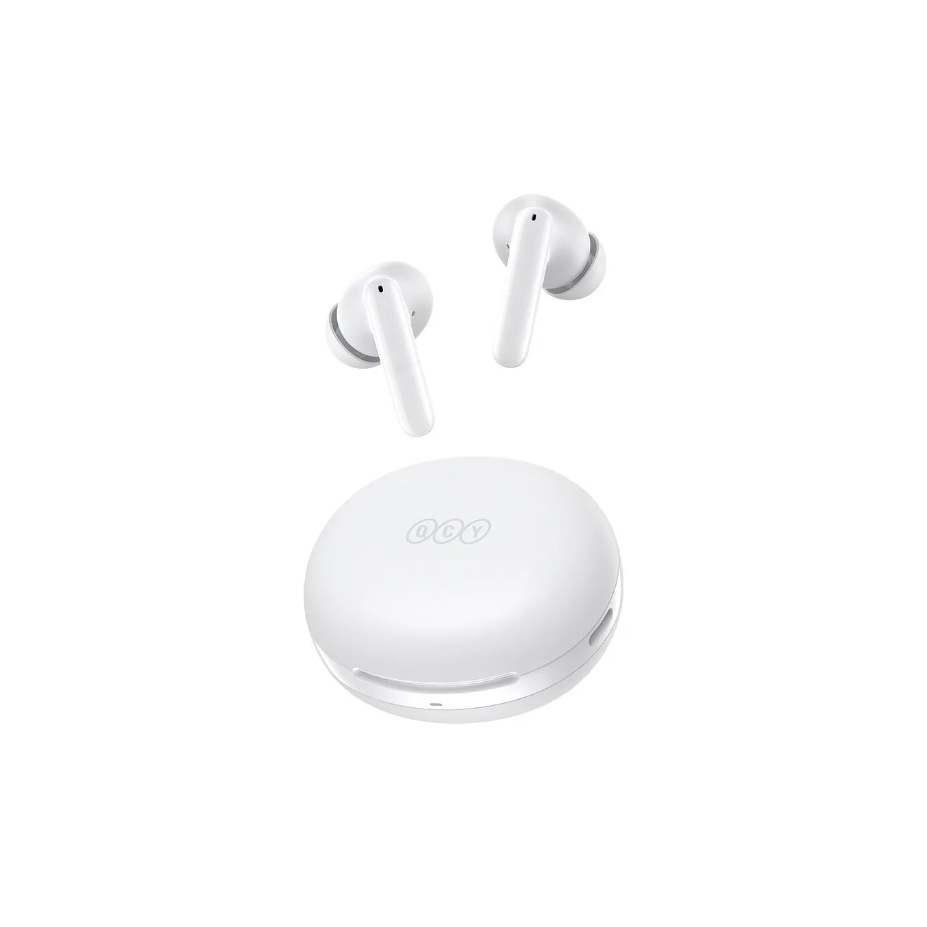 QCY T13 ANC 2 White - T13 ANC 2 - True Wireless Earbuds, 28dB ANC, 10mm Driver, BT 5.3, 30h total
