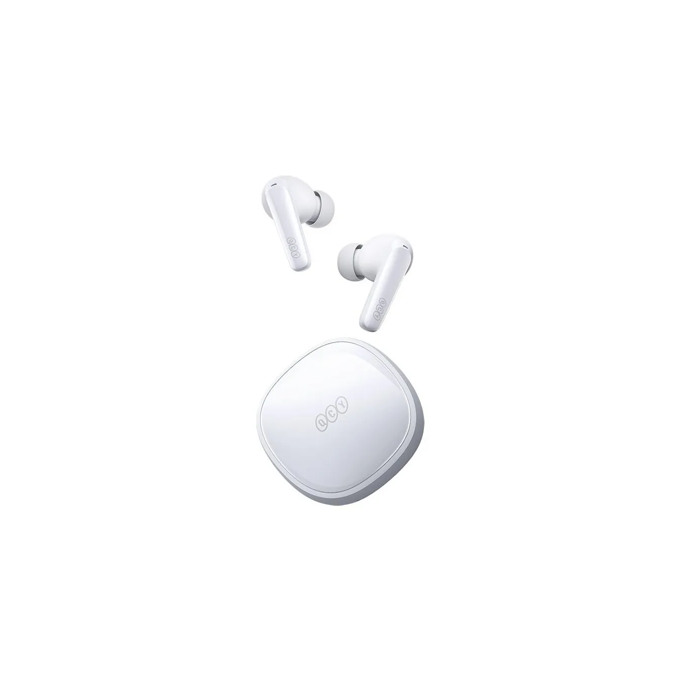 QCY T13X TWS Earbuds - White - 30h Battery, Quick Charge, 7.2mm Driver, Low Latency 68ms
