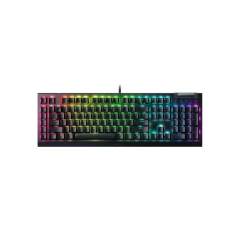 Razer BlackWidow V4 X RGB Mechanical Keyboard - Yellow Linear Switches, 6 Macros