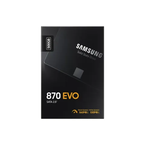 Samsung 870 EVO 500GB SSD - MZ-77E500B - 2.5-inch SATA III 6Gb/s, 560/530 MB/s