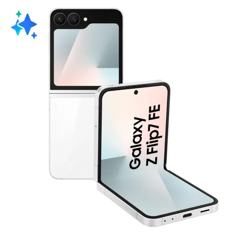 Samsung Galaxy Z Flip7 FE - White, 8GB RAM, 256GB Storage, Dual SIM, 5G