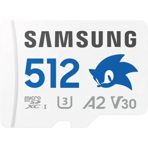 Samsung MB-MD512S MicroSDXC 512GB - UHS-I (U3/V30) A2, 180MB/s Read, 130MB/s Write, Blue/Grey/White, Includes SD Adapter
