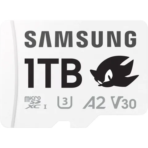 Samsung microSDXC MB-MD1T0S - 1TB UHS-I (U3) V30 A2, 180MB/s Read, SD Adapter, Black/Grey/White