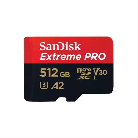 SanDisk Extreme PRO microSDXC - 512GB - Black/Red, UHS-I, 200MB/s Read 140MB/s Write