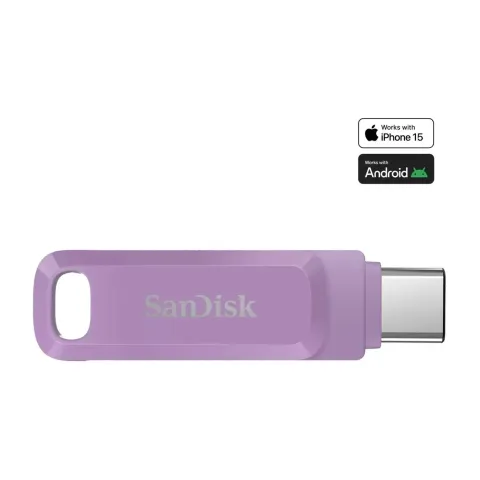 SanDisk Ultra Dual Drive Go USB - Lavender, 1 TB, USB Type-C, 3.2 Gen 1 (3.1 Gen 1), 400 MB/s, Swivel