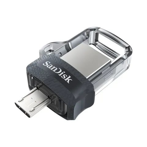 SanDisk Ultra Dual USB 3.2 Gen1 64GB - Black/Silver - USB-A & Micro-USB, 150MB/s, Slide