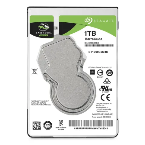 Seagate BarraCuda ST1000LM048 - 1TB 2.5in SATA III HDD, 5400 RPM, 128MB Cache - Laptop Drive